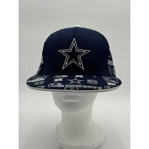 DALLAS COWBOYS REBOK FITTED BASEBALL HAT/CAP, BLUE NFL FOOTBALL L/Xl